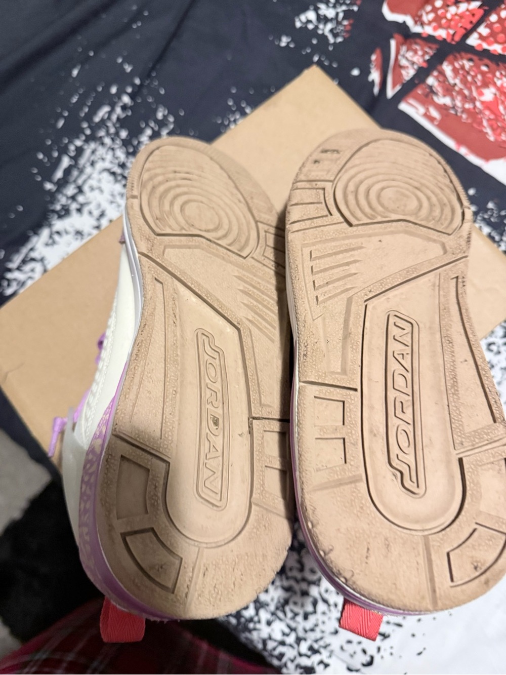 Jordan Kids Sneakers - Cream & Lavender Accents